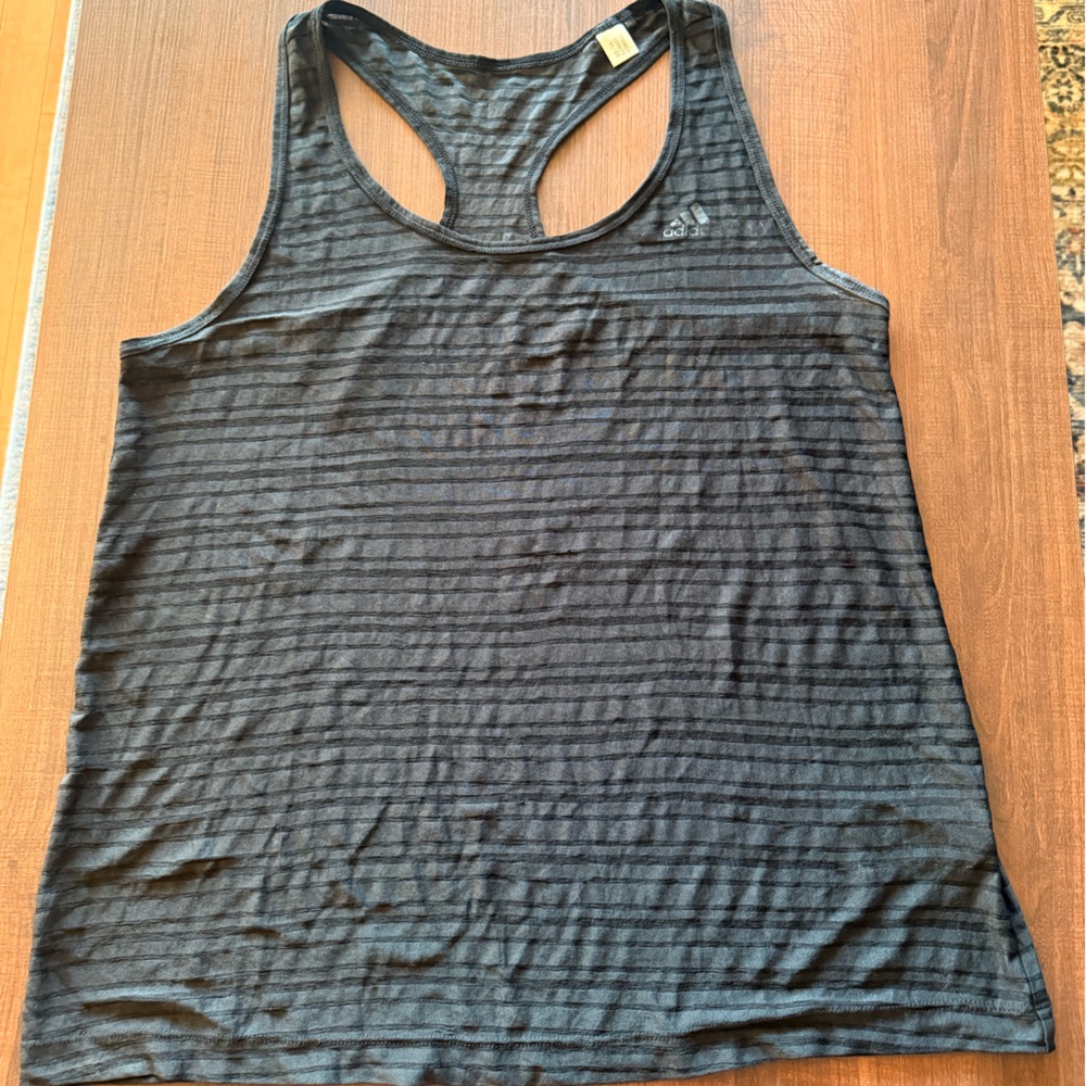 adidas Black Textured Tank Top